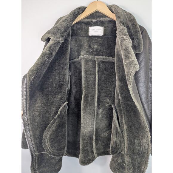 Zara Faux Leather Biker Moto Double-Faced Jacket - Picture 6 of 12
